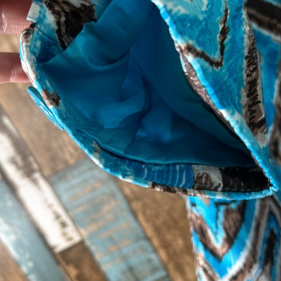 Investments Petites 4P blue shiny 3/4 blazer jacket - Picture 5 of 16